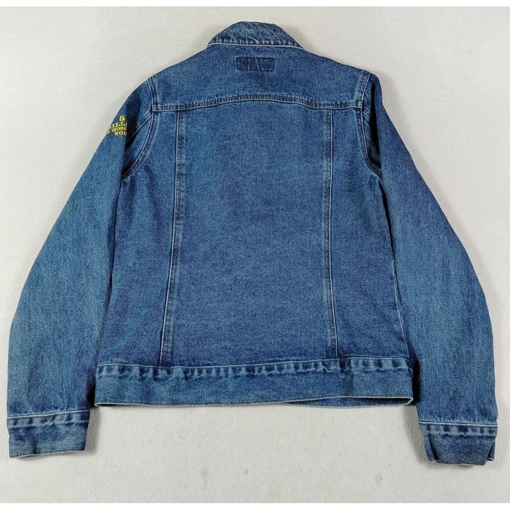 Denim Trucker Jacket Womens Medium Blue‎ Button Front Workwear Port Authority